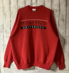 Hanes ヘインズ テキサステック大学 カレッジスウェット メキシコ製 赤XL