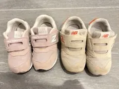 ニューバランス　15.5 ピンク　ベージュ