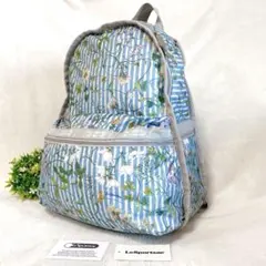 美品❗️レスポートサック リュック ペイズリー柄 ネイビー 桜色 薄 