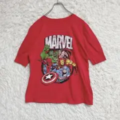 【MARVEL】キャラクターTシャツ (15-17) 半袖 プリント 赤