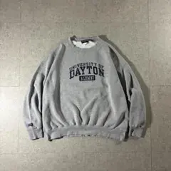 90s JANSPORTカレッジロゴプリントスウェット デイトン大学かすれ短丈