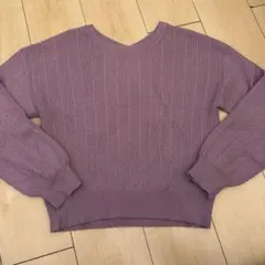 マジェスティックレゴン 2wayネックニット ラベンダー Vネック