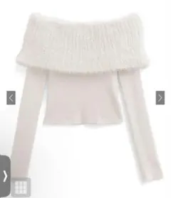 GRL フェザーニットオフショルダートップス[dr743] M ほぼ未使用