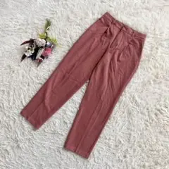 『GU』ジーユー　タックテーパードパンツ　スラックス　起毛　ポケット　(M)