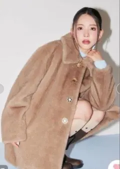 【LILY BROWN×MARY QUANT】デイジービジュー釦ファーコート