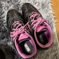 adidas ゴルフシューズ 黒/ピンク23cm