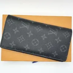 ✨美品✨ルイヴィトン　長財布　ポルトフォイユ・ブラザ　モノグラム　エクリプス　黒