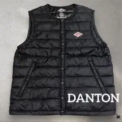 美品 ダントン ダウンベスト アウター インナーダウン 黒 ブラック 34 DANTON/ダントン] インナーダウン クルーネックベスト（ダウン