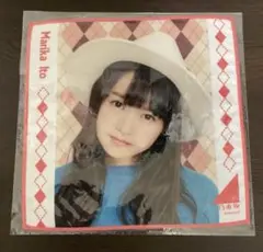 乃木坂46 伊藤万理華 チェック柄 ミニタオル ハンドタオル 미개봉 品