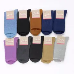 靴下 レディース 綿混 クルーソックス 5足 セット 23～25cm