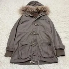 2197 ライナー付きモッズコート 裏ボア リアルファー 裾ドロスト ミリタリー