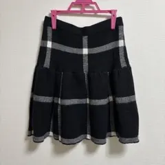 alice+olivia チェック ニット ミニスカート 黒のサムネイル