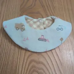 まんまるスタイ　リバーシブル(工事車両/チェック)