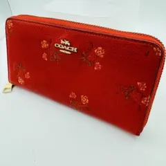 bebe様専用】 コーチ 長財布 ラウンド フローラル 花柄 リボン レザー