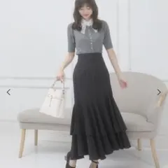 MAJESTIC LEGON キラキラレースアップマーメイドスカート ブラックM