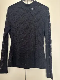 H&M 黒レース 長袖ブラウスのサムネイル