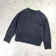 ROSSO ウールクルーネックニット 厚手 ダークグレー サイズF*MD40のサムネイル