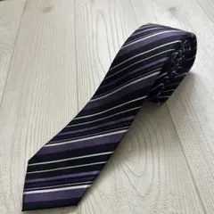ORIHICA ストライプネクタイ 紫黒