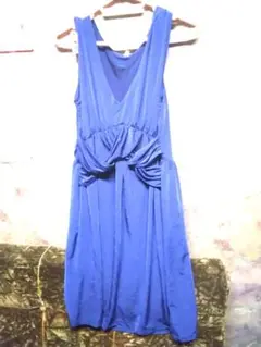 ネイビー パーティードレス ノースリーブ