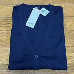 ユニクロ　UNIQLO UVカット　Vネック　 カーディガン　ネイビー　長袖　M