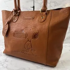SNOOPY PEANUTS ピーナッツ スヌーピー 本革 レザー トートバッグ