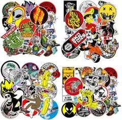 スケートボード ステッカー 100枚 トロリーラップトップ ランダム B9