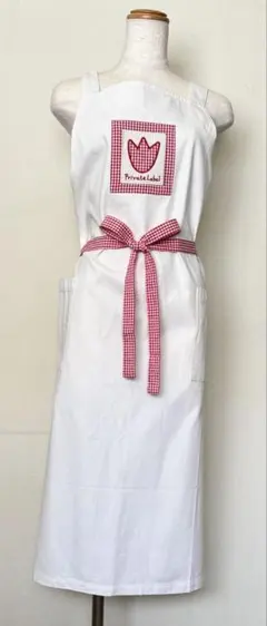 Private Label デニムエプロン 胸元アップリケ