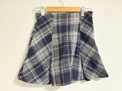 ミニスカート ネイビー×ベージュ チェック
