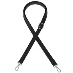 ショルダーストラップ　ショルダーベルト　細め　レザー　黒　銀　シルバー　ブラック