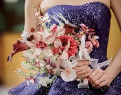 アーティシャルフラワー　ウェディングブーケ・ブートニアセット