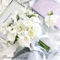 ウエディングブーケ アーティフィシャルフラワー クラッチブーケ 造花 胡蝶蘭