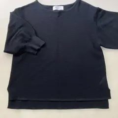 OPAQUE.CLIP リブニット 半袖 ブラック 36/S