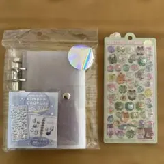とうめいシールバインダー クリア ボンボンドロップシール ねこ