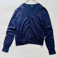 ポロラルフローレン ピマコットン カーディガン ネイビー Lサイズ