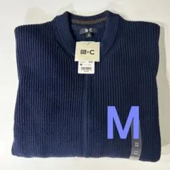 【新品】ユニクロC クルーネックフルジップカーディガン ネイビー M