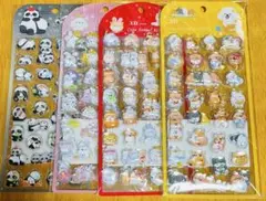 韓国 Nekoni 動物 立体 シール 2個セット