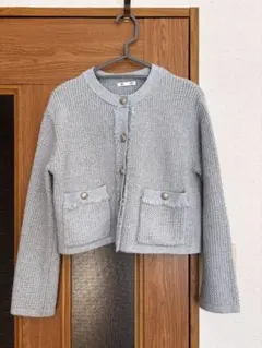 GU グレー ボタン付き カーディガン Sサイズ