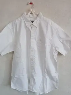 Eddie Bauer エディーバウアー 半袖シャツ メンズL ホワイト 刺繍