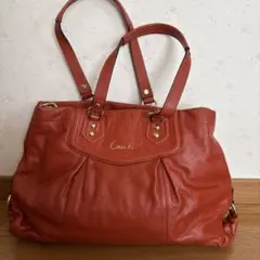 COACH レザー トートバッグ オレンジ