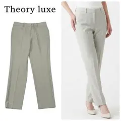 P544 M セオリーリュクス 麻 センタープレス スラックス レディース