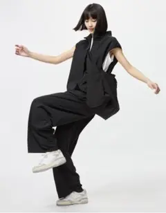 ウルトラストレッチアクティブワイドパンツ　Sサイズ　ブラック丈標準