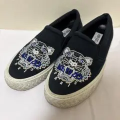 KENZO スリッポン 虎刺繍 黒