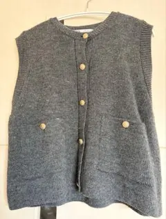 ZARA グレー ニットベスト L