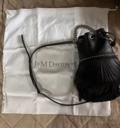J.M. DAVIDSON ブラックフリンジショルダーバッグ