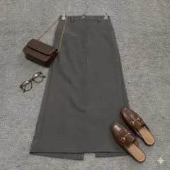 【ENVYM】ロングタイトスカート グレーのサムネイル