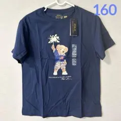 新作◇ラルフローレン ポロベア 花火ロゴコットンTシャツ L/160 ネイビー