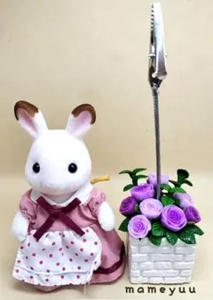 Ｎｏ．７８９バラの花瓶(メモスタンド  パープル)