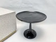 ほぼ未使用 茶道具 木製黒真塗 貴人高杯 干菓子器 茶器 茶懐石 茶道 紙箱