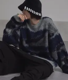 アブストラクト ルーズ シャギーニット