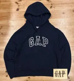 パーカー 古着 90s OLD GAP ギャップ M ロゴ 紺 スウェット